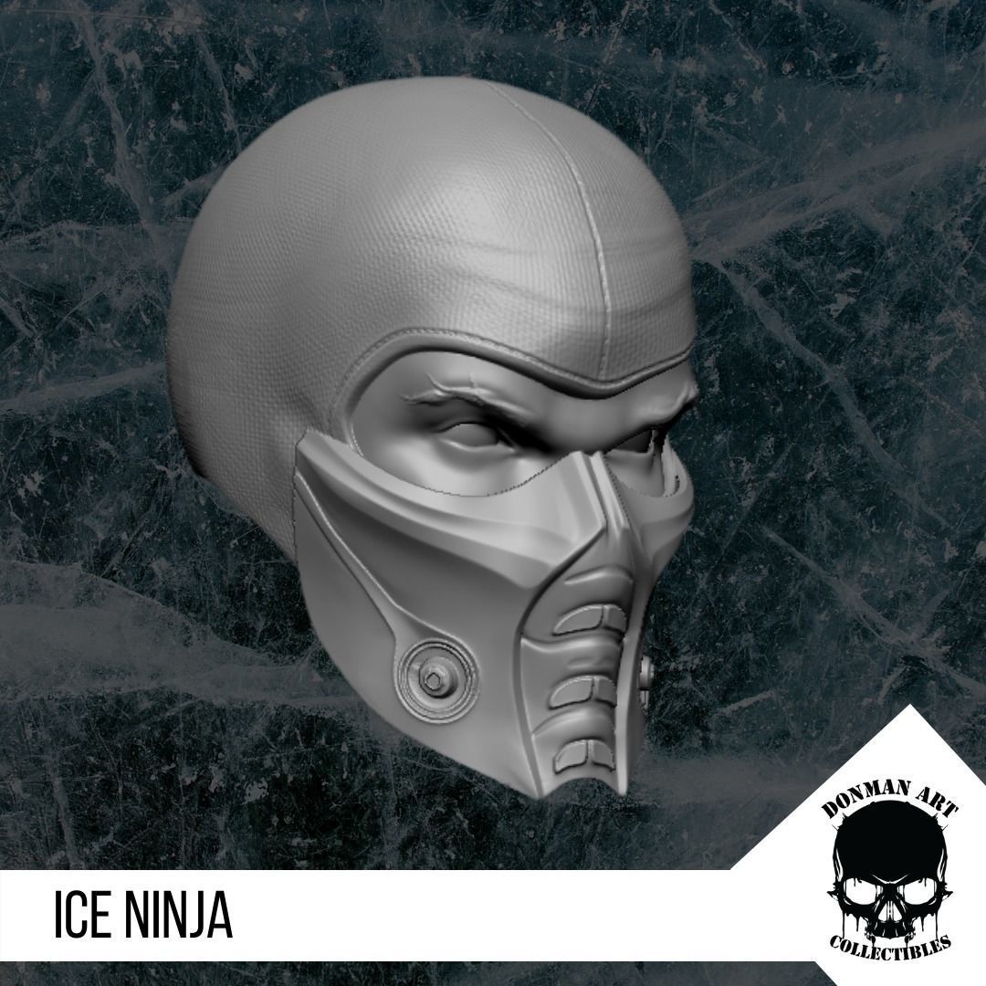 The Ice Ninja Head for 6 inch action figures 3D print model_18