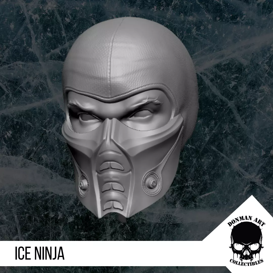 The Ice Ninja Head for 6 inch action figures 3D print model_0