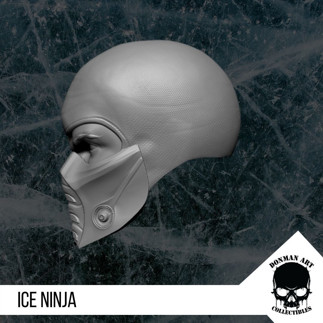 The Ice Ninja Head for 6 inch action figures 3D print model_4