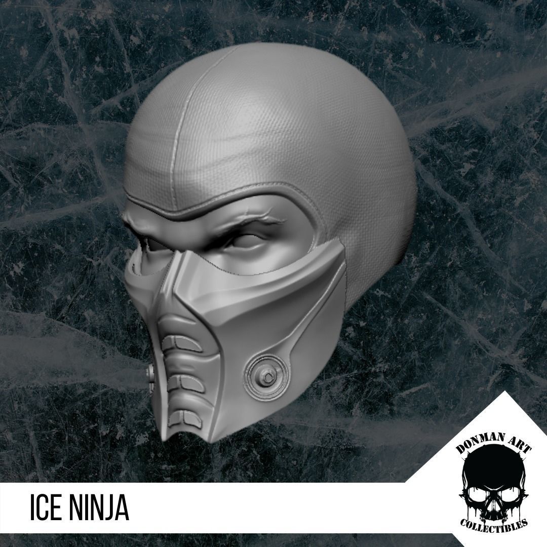 The Ice Ninja Head for 6 inch action figures 3D print model_17