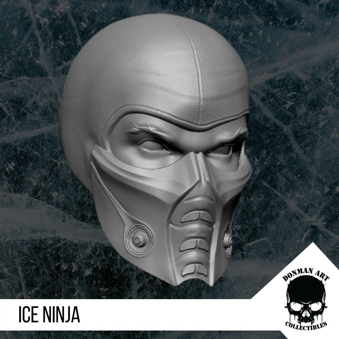 The Ice Ninja Head for 6 inch action figures 3D print model_16