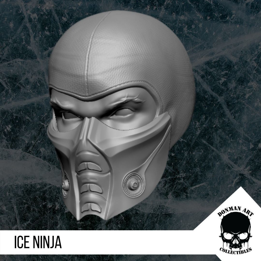 The Ice Ninja Head for 6 inch action figures 3D print model_15