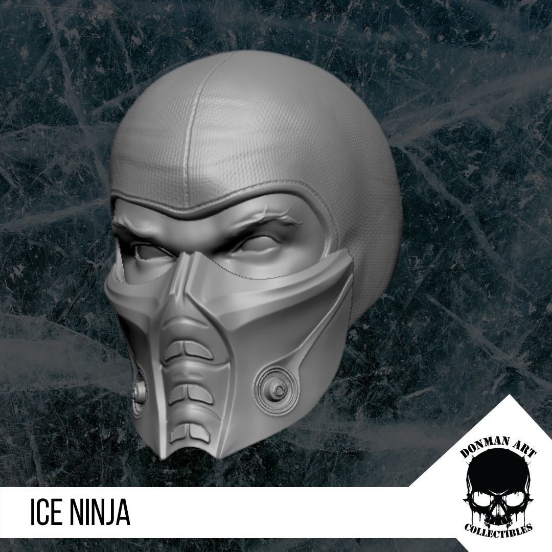 The Ice Ninja Head for 6 inch action figures 3D print model_6