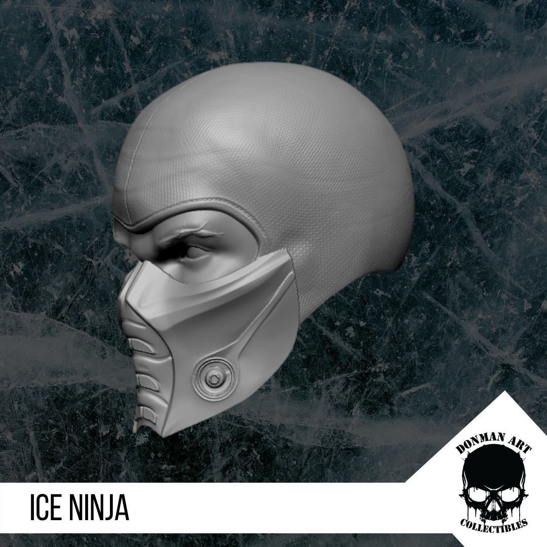 The Ice Ninja Head for 6 inch action figures 3D print model_2