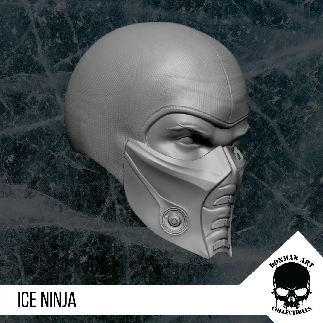 The Ice Ninja Head for 6 inch action figures 3D print model_1