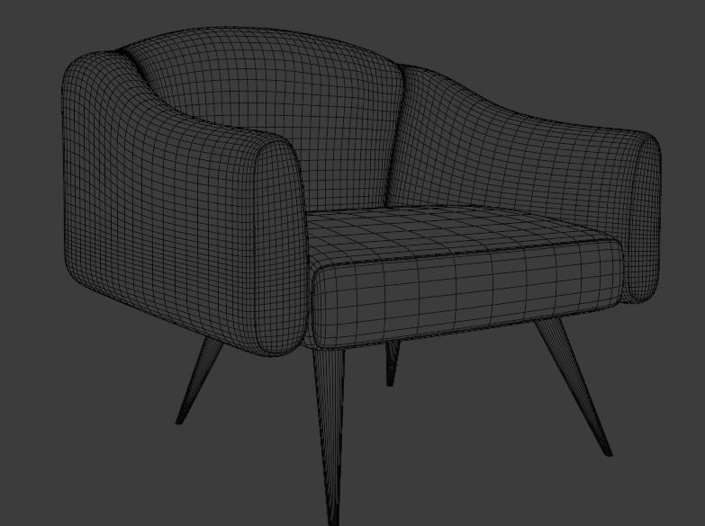 Black Leather Chair 3D model_5