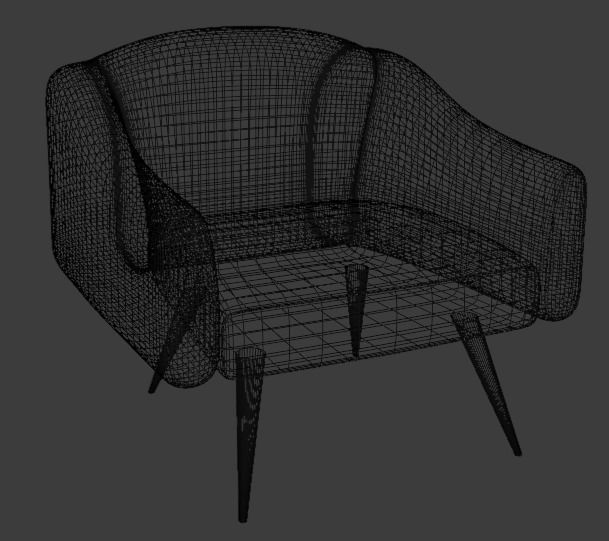 Black Leather Chair 3D model_3