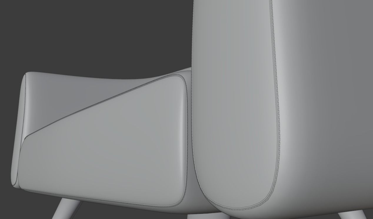 Black Leather Chair 3D model_2