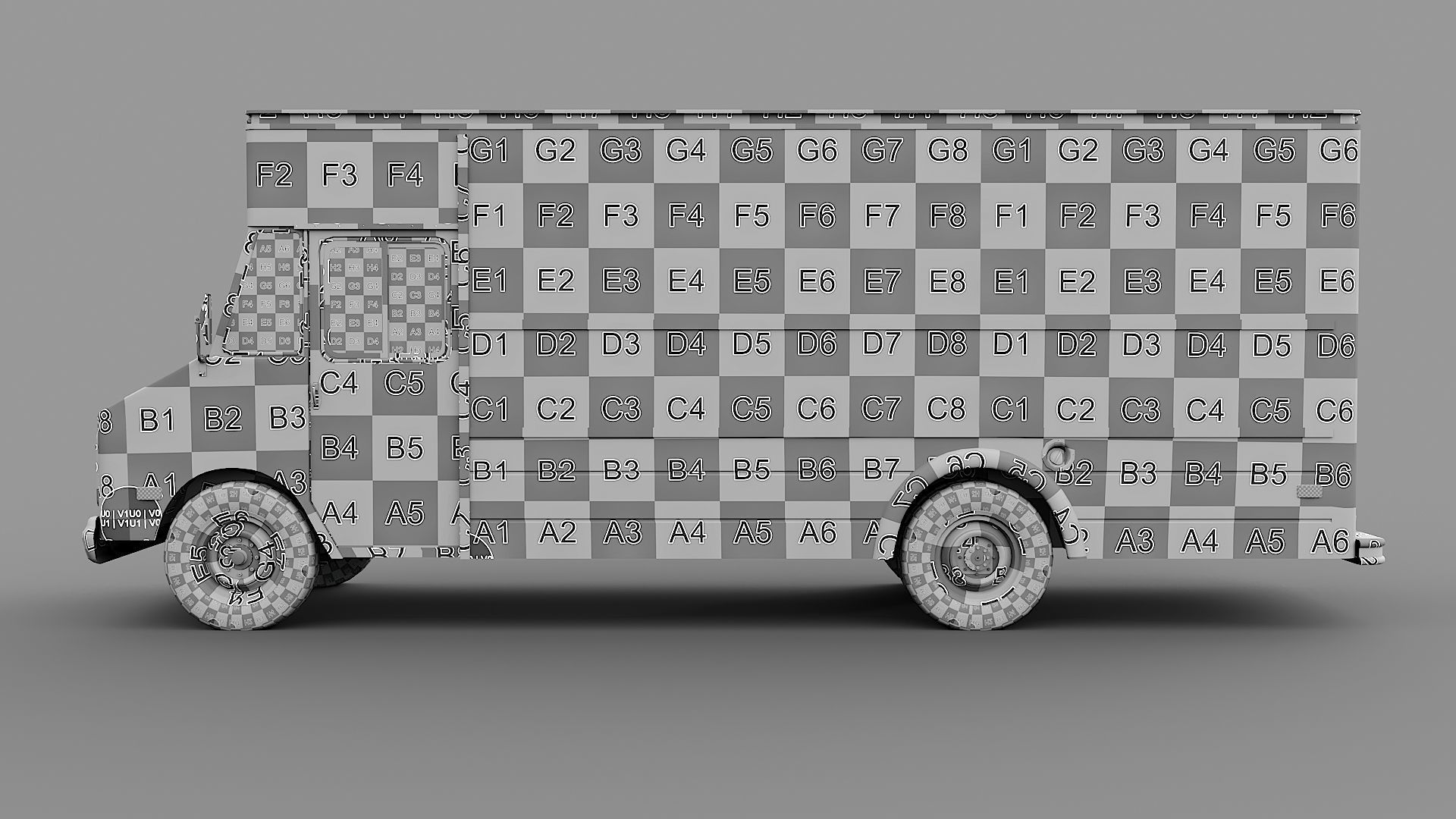 Food truck step van Low-poly 3D model_32