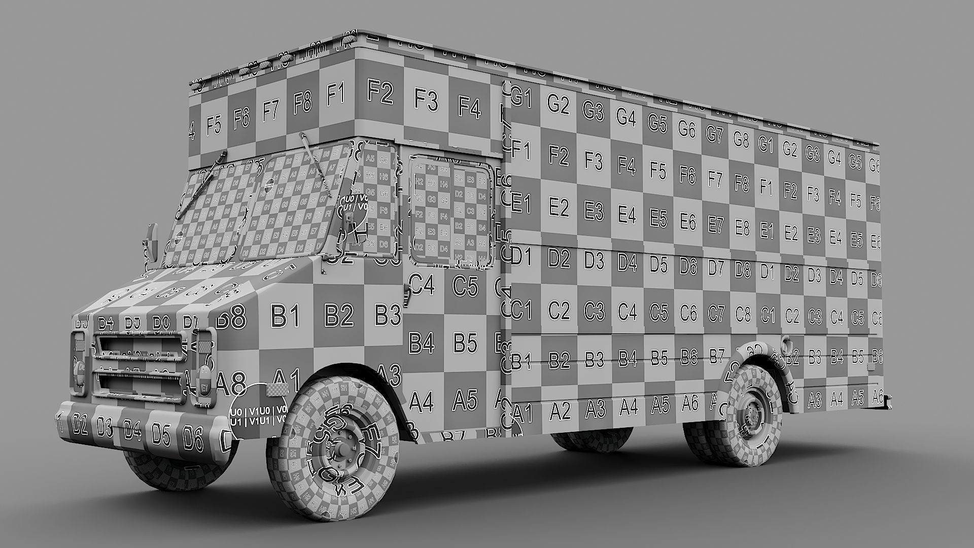 Food truck step van Low-poly 3D model_31