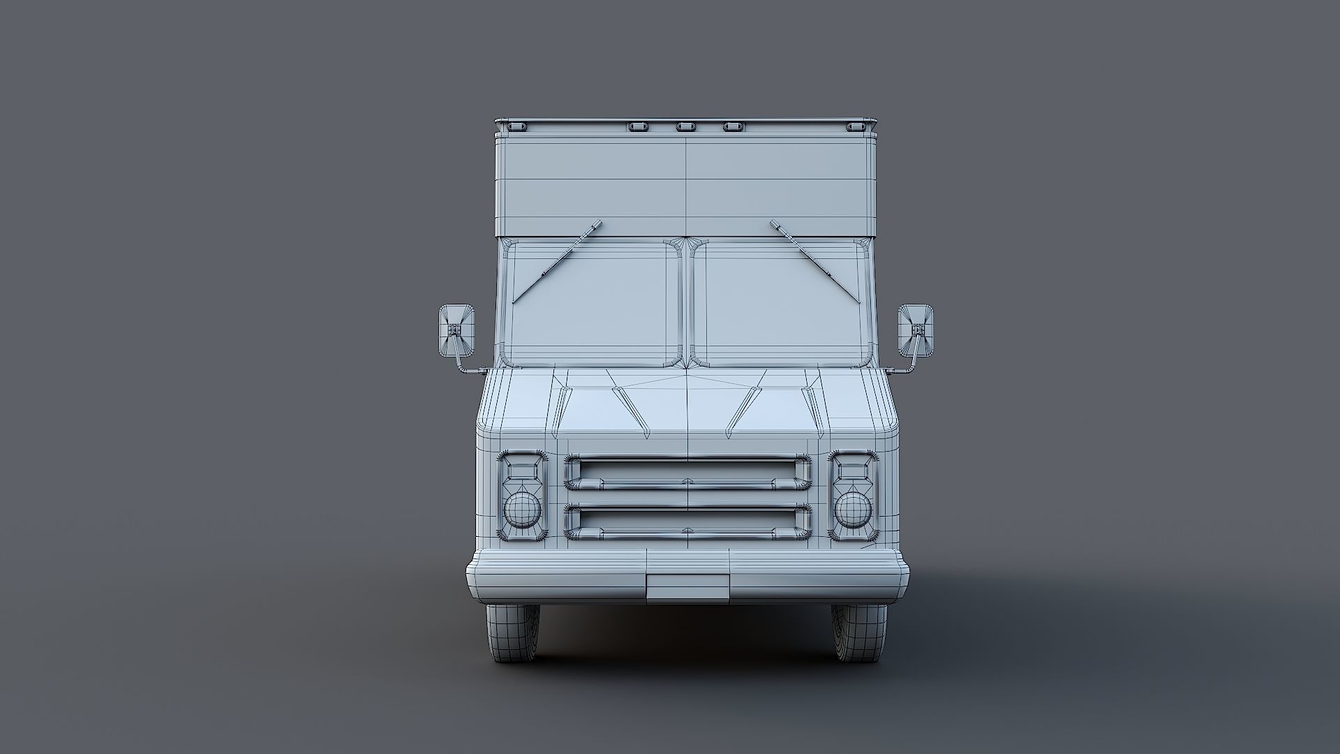 Food truck step van Low-poly 3D model_21
