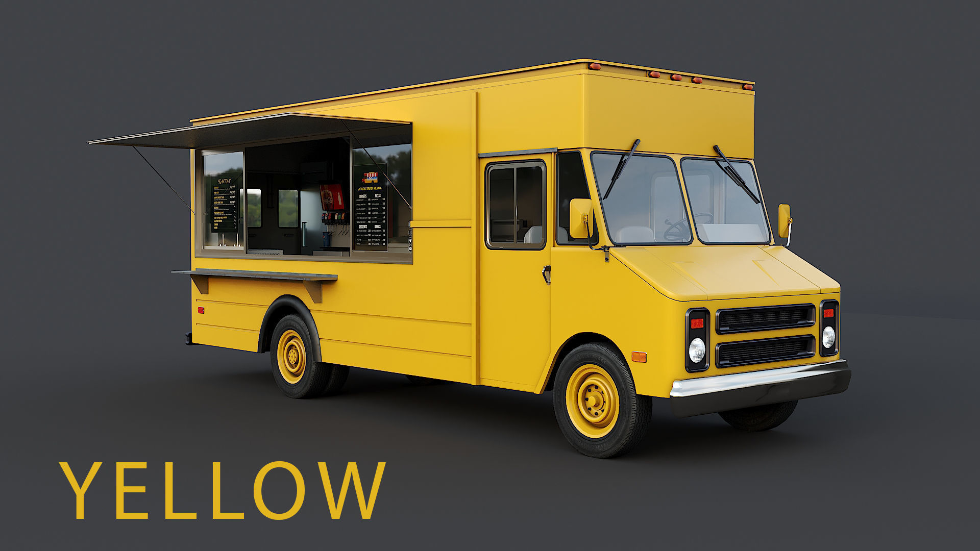 Food truck step van Low-poly 3D model_18