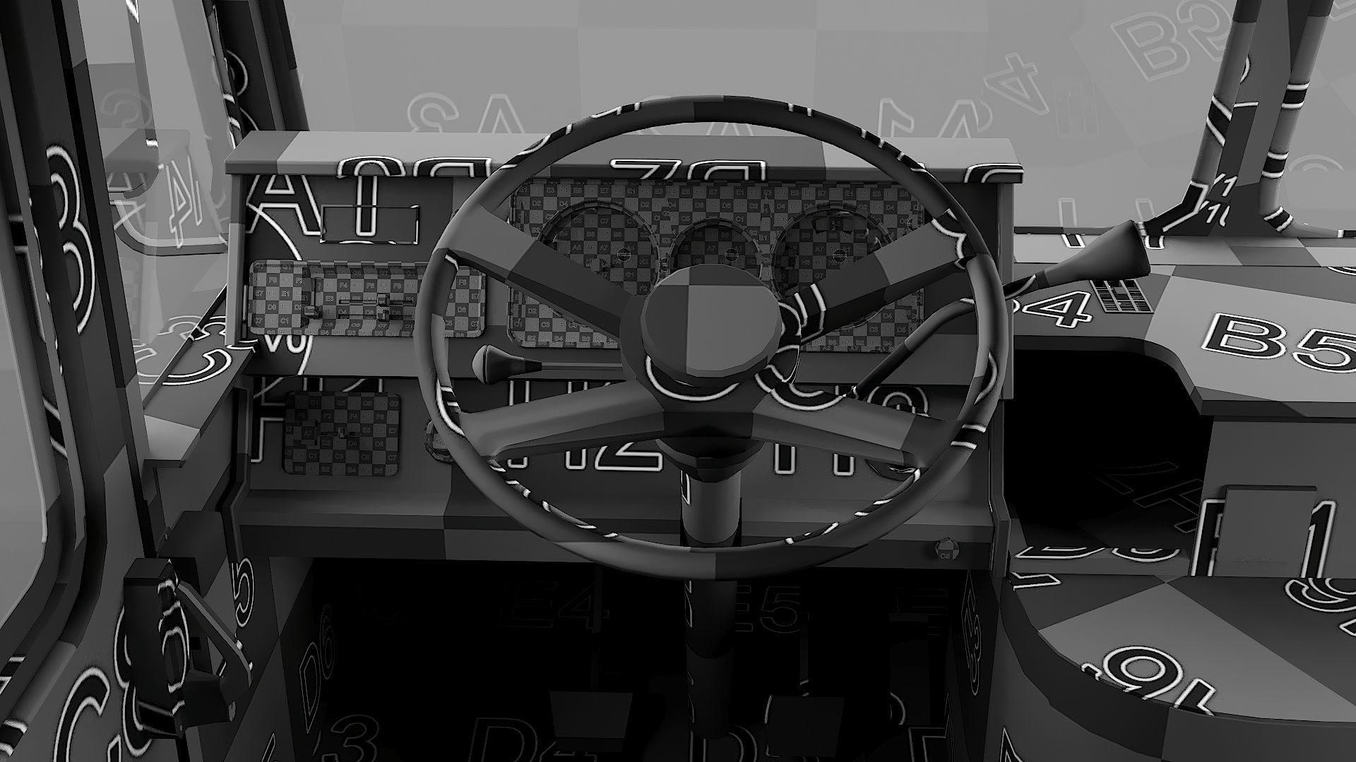 Food truck step van Low-poly 3D model_37