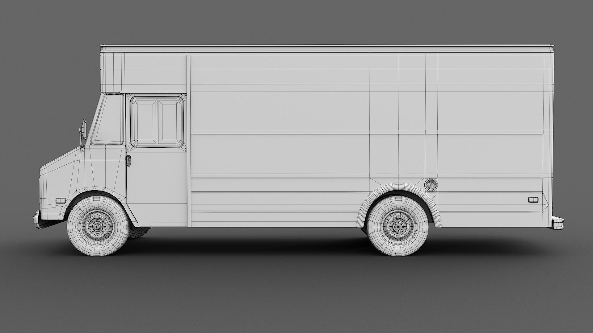 Food truck step van Low-poly 3D model_23