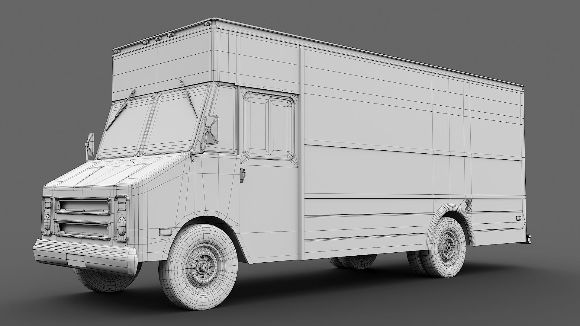 Food truck step van Low-poly 3D model_22