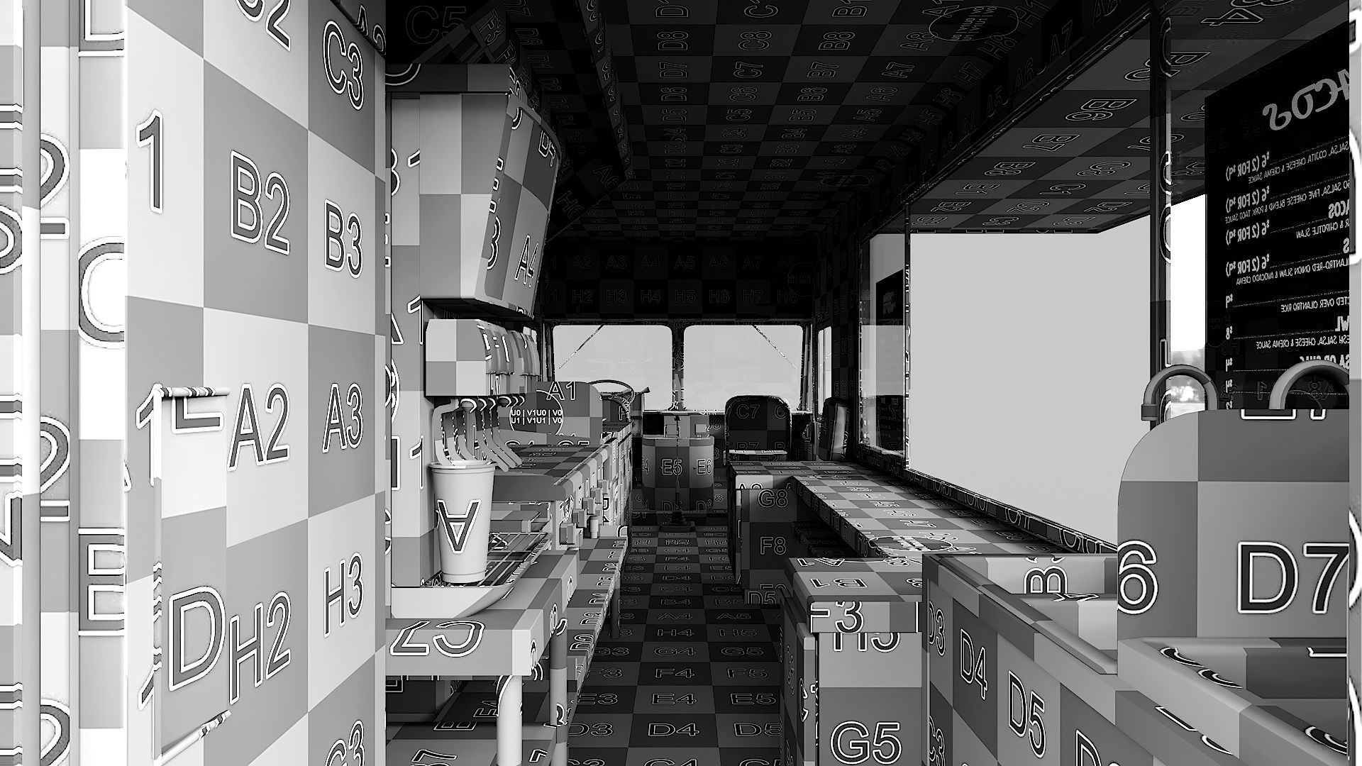 Food truck step van Low-poly 3D model_34