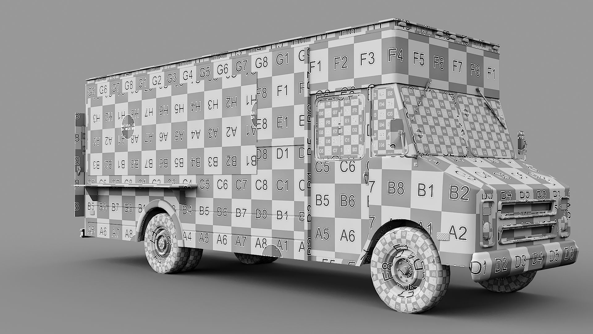 Food truck step van Low-poly 3D model_29
