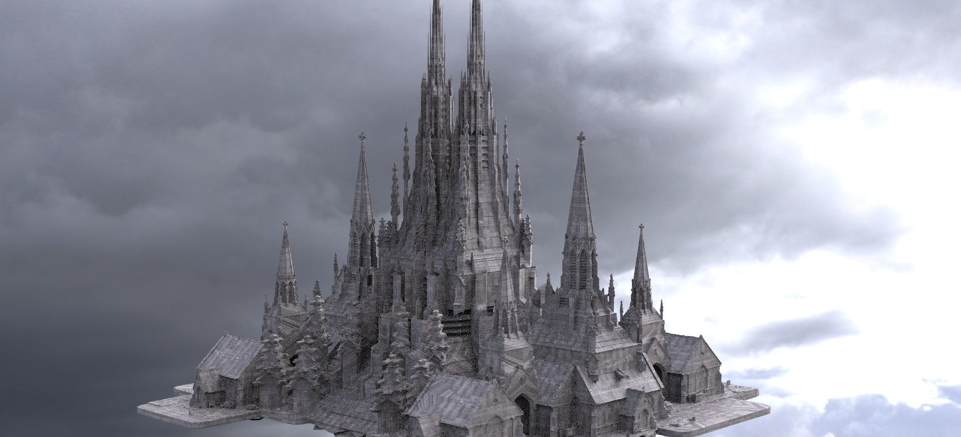Dark Fantasy Gothic city 1 3D 3D model_2