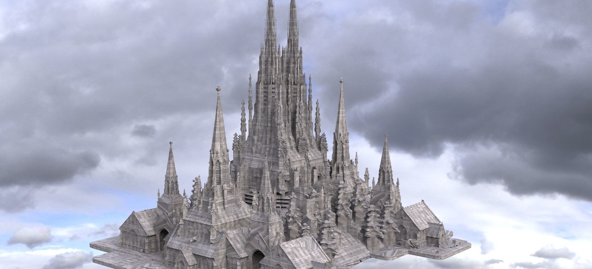 Dark Fantasy Gothic city 1 3D 3D model_5