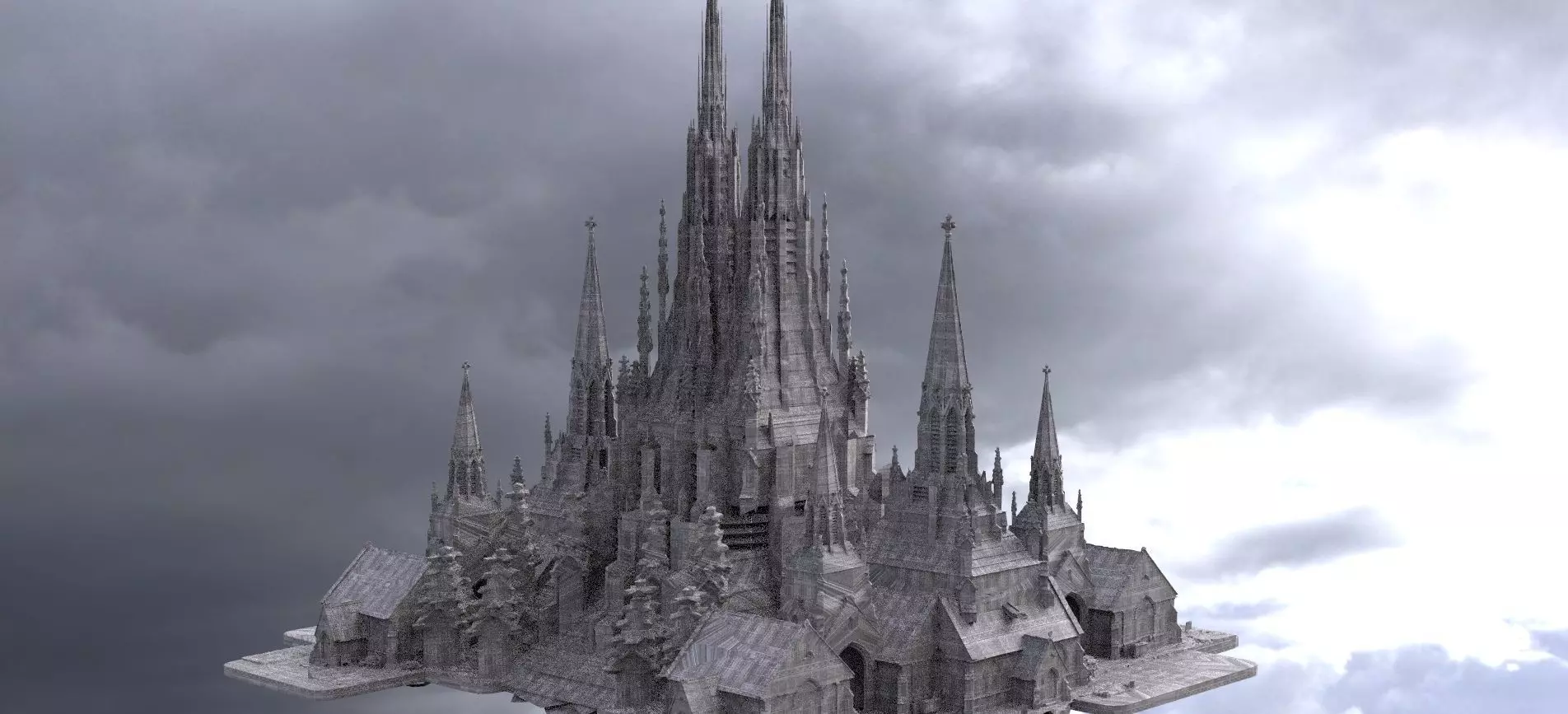 Dark Fantasy Gothic city 1 3D 3D model_0