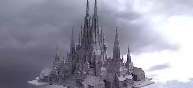 Dark Fantasy Gothic city 1 3D 3D model