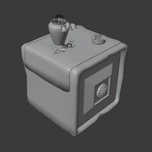 Safe and vase and ashetray 3D model_5