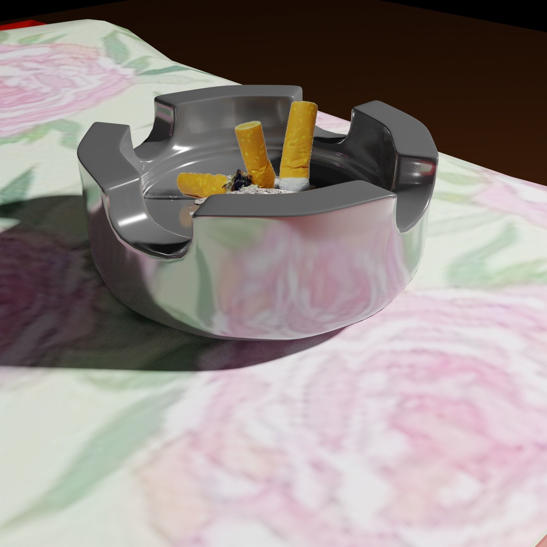 Safe and vase and ashetray 3D model_3