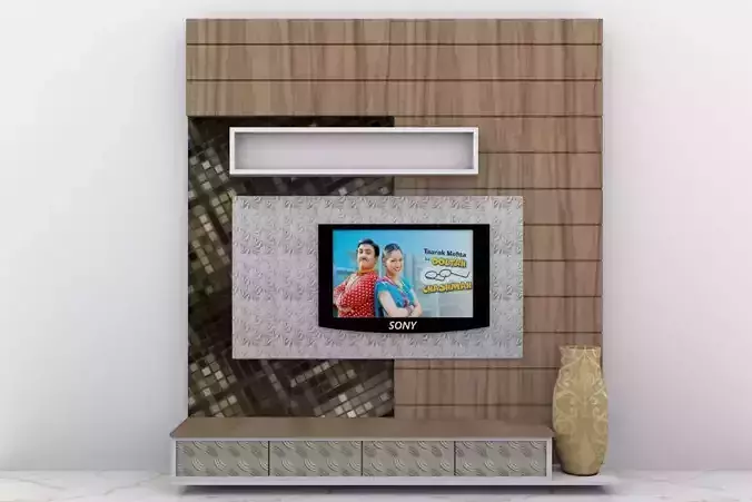 Tv Unit Design with materials