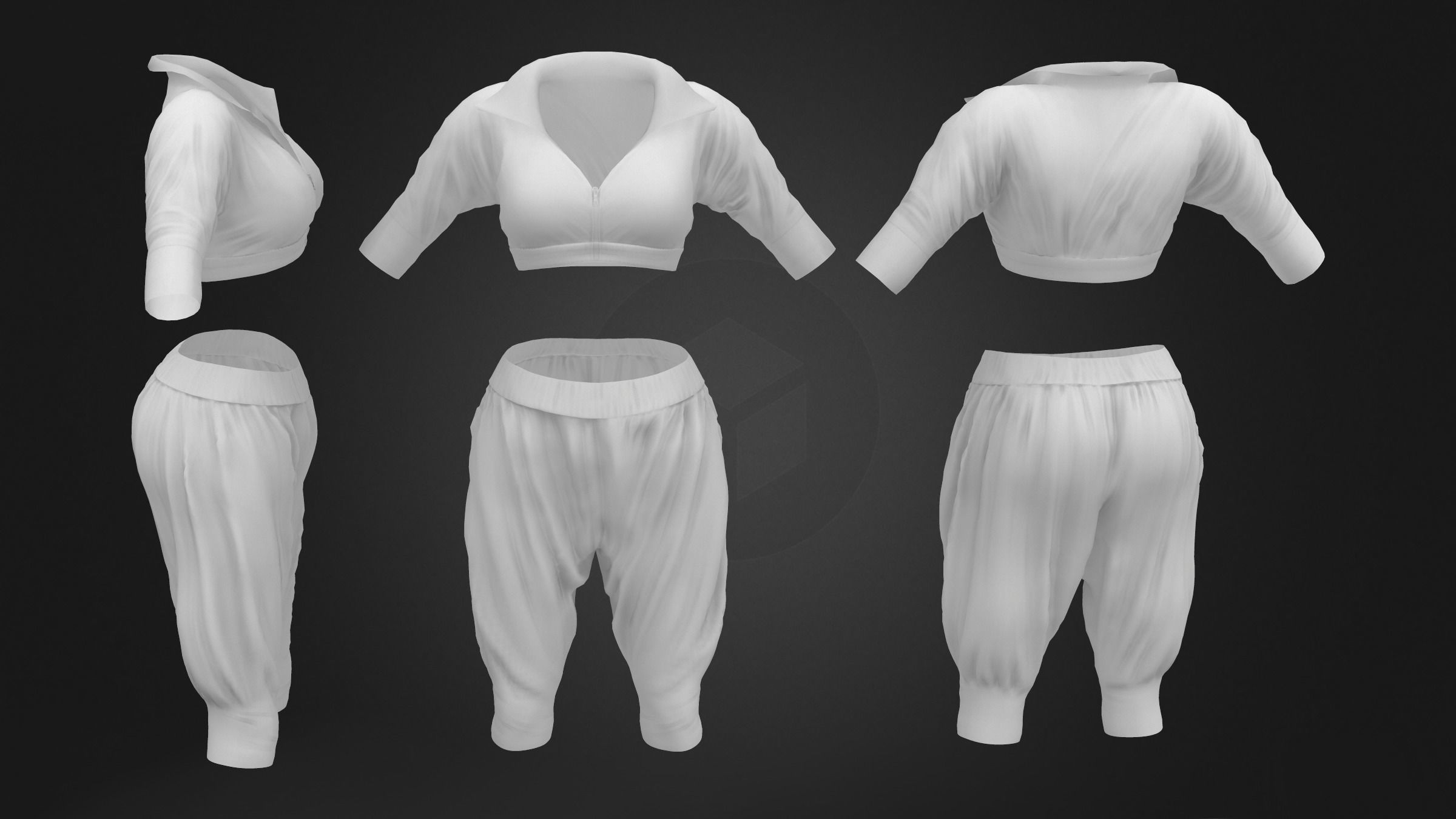 Shiny RnB Outfit Low-poly 3D model_7