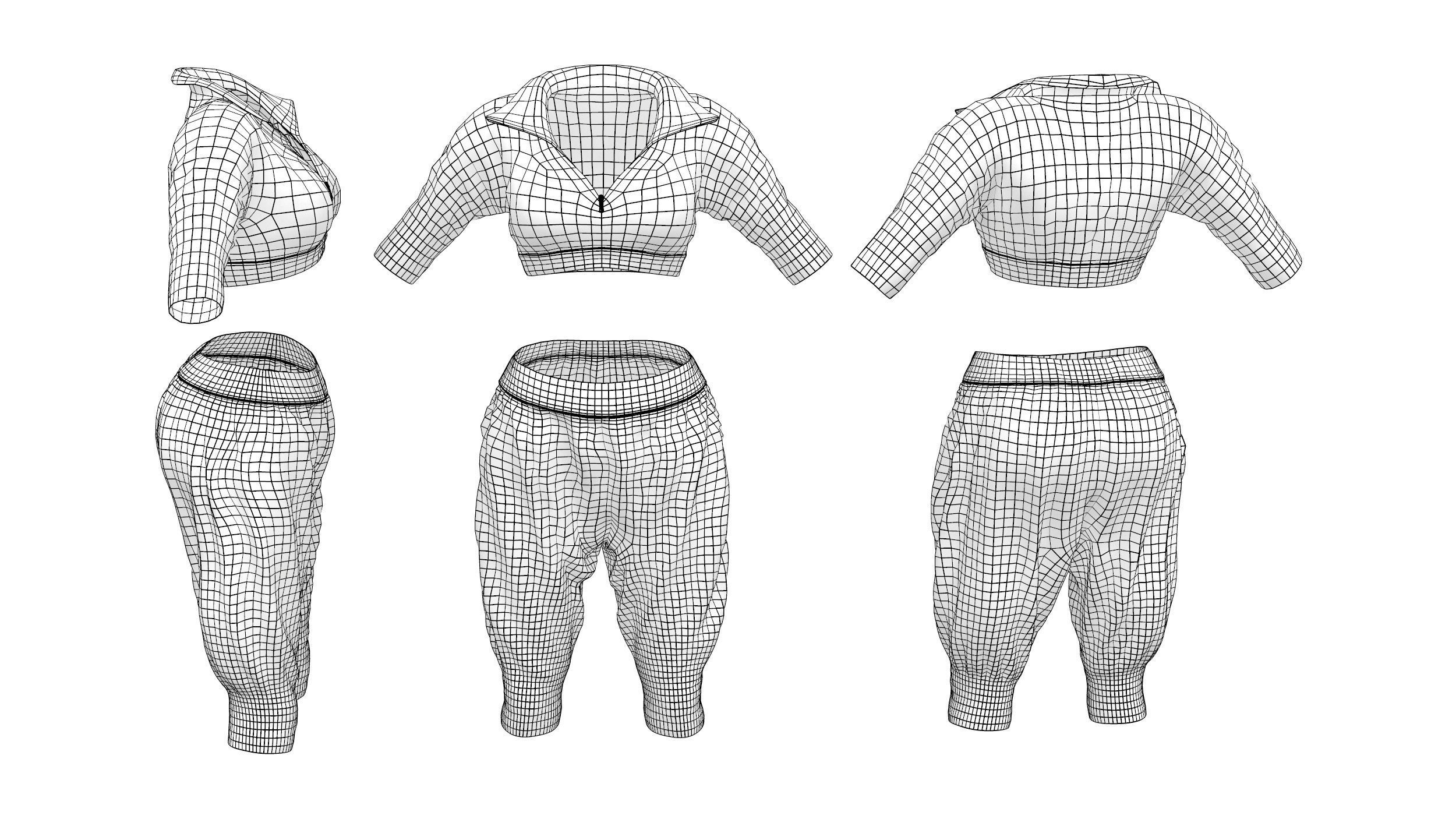 Shiny RnB Outfit Low-poly 3D model_6