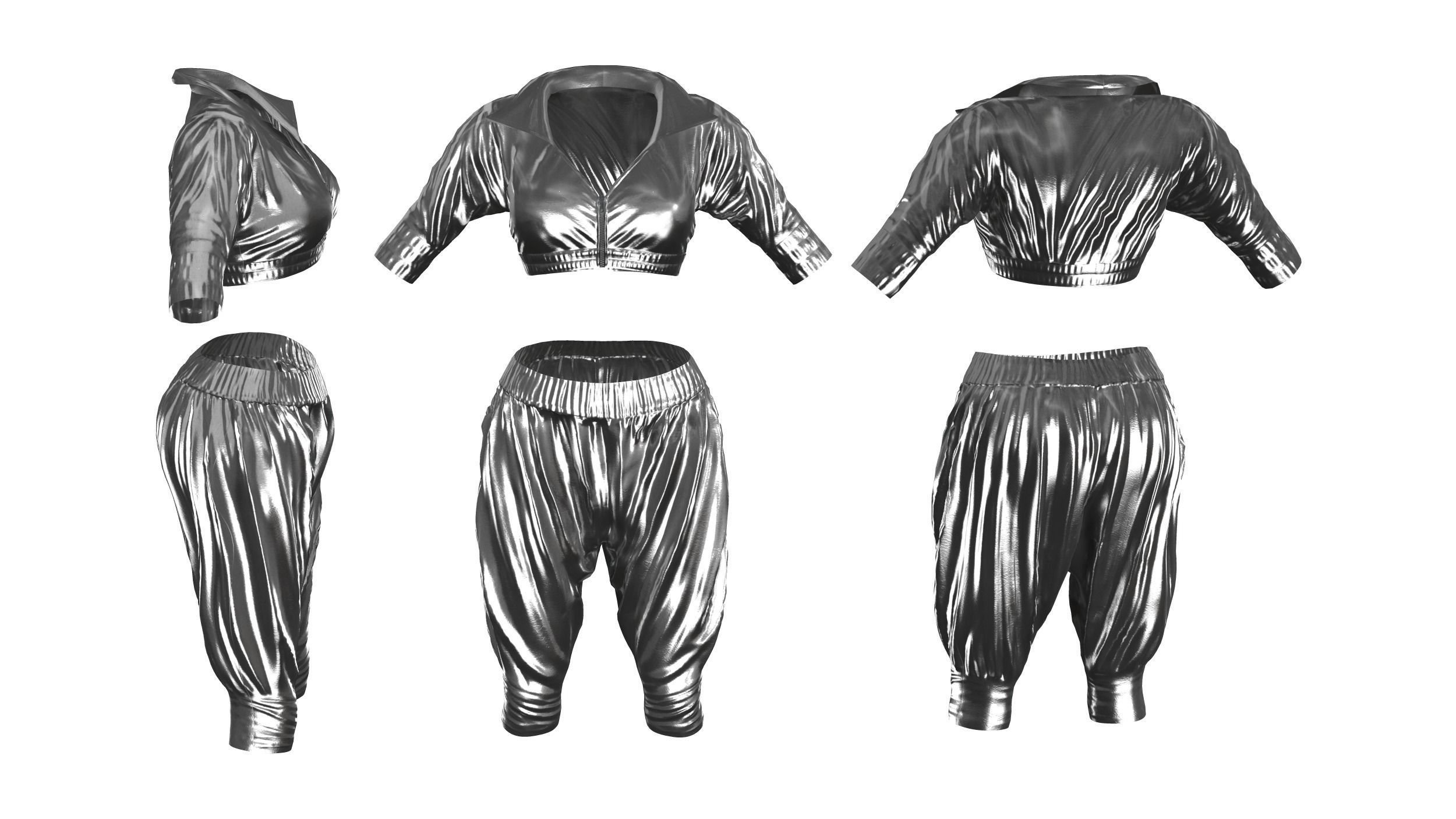 Shiny RnB Outfit Low-poly 3D model_4