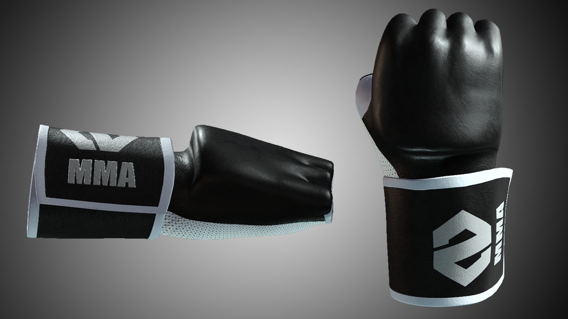 MMA Gloves Low-poly 3D model_1