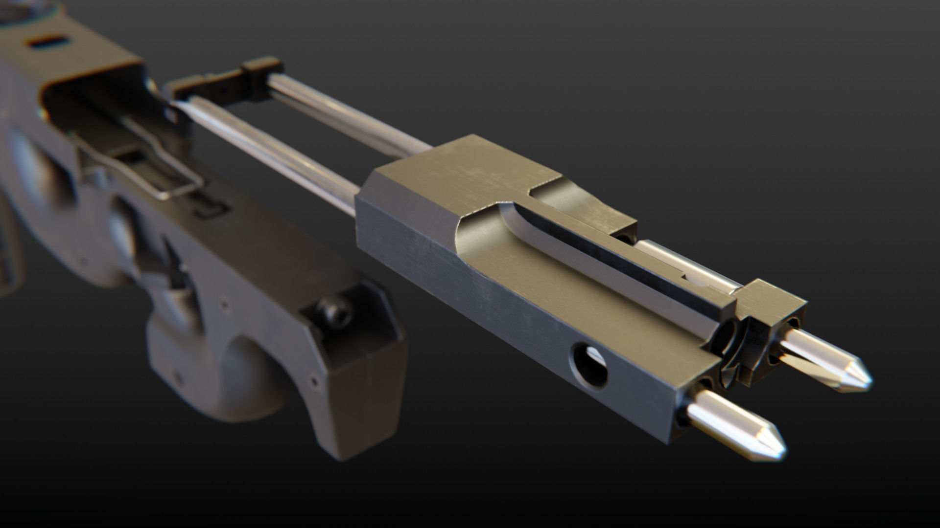 FN P90 Submachine Gun Low-poly 3D model_20