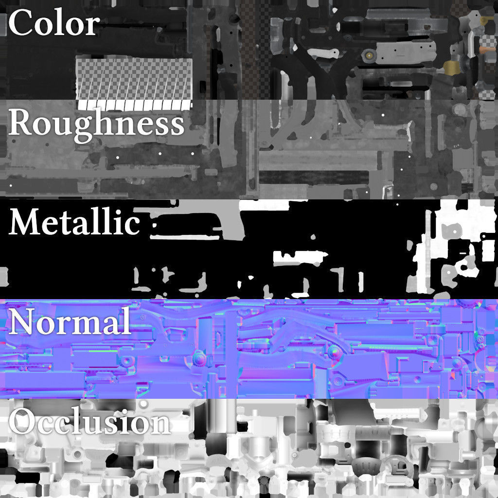 FN P90 Submachine Gun Low-poly 3D model_23