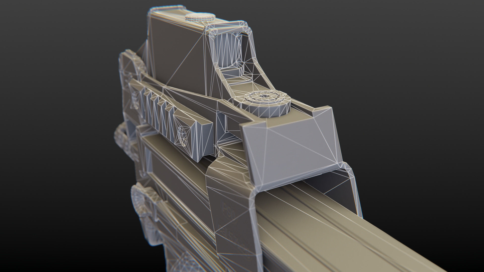 FN P90 Submachine Gun Low-poly 3D model_8