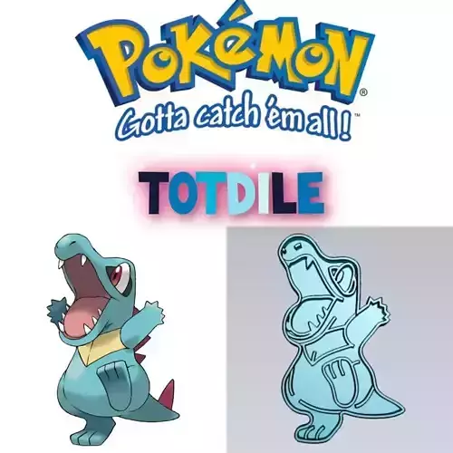 Amazing Pokemon Totodile Cookie Cutter Stamp Cake Decorating  3D model