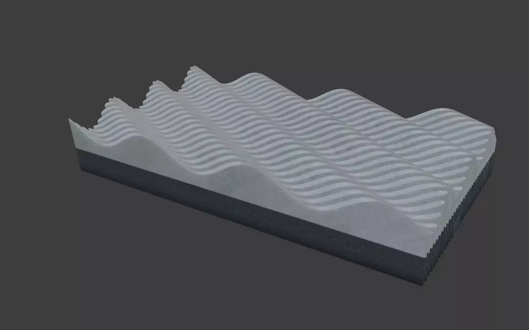 Modern wave  panel wall Futuristic structure Artistic Decoration 3D model_0