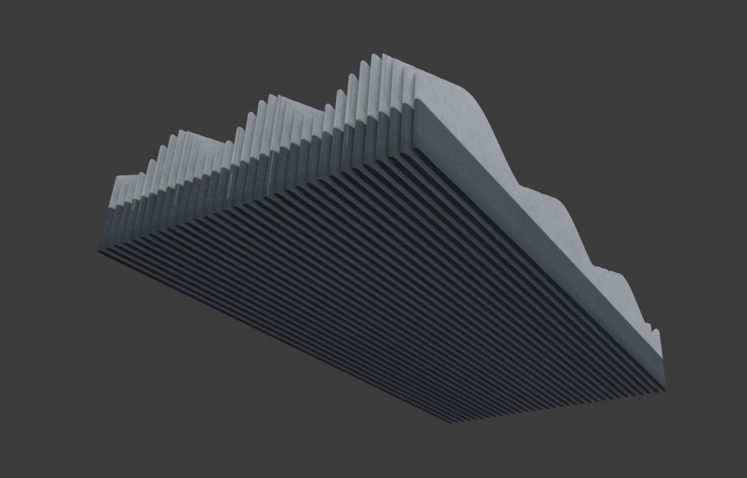 Modern wave  panel wall Futuristic structure Artistic Decoration 3D model_7