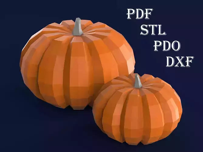 Pumpkin for 3D printing and assembly from pepakura paper 3D print model