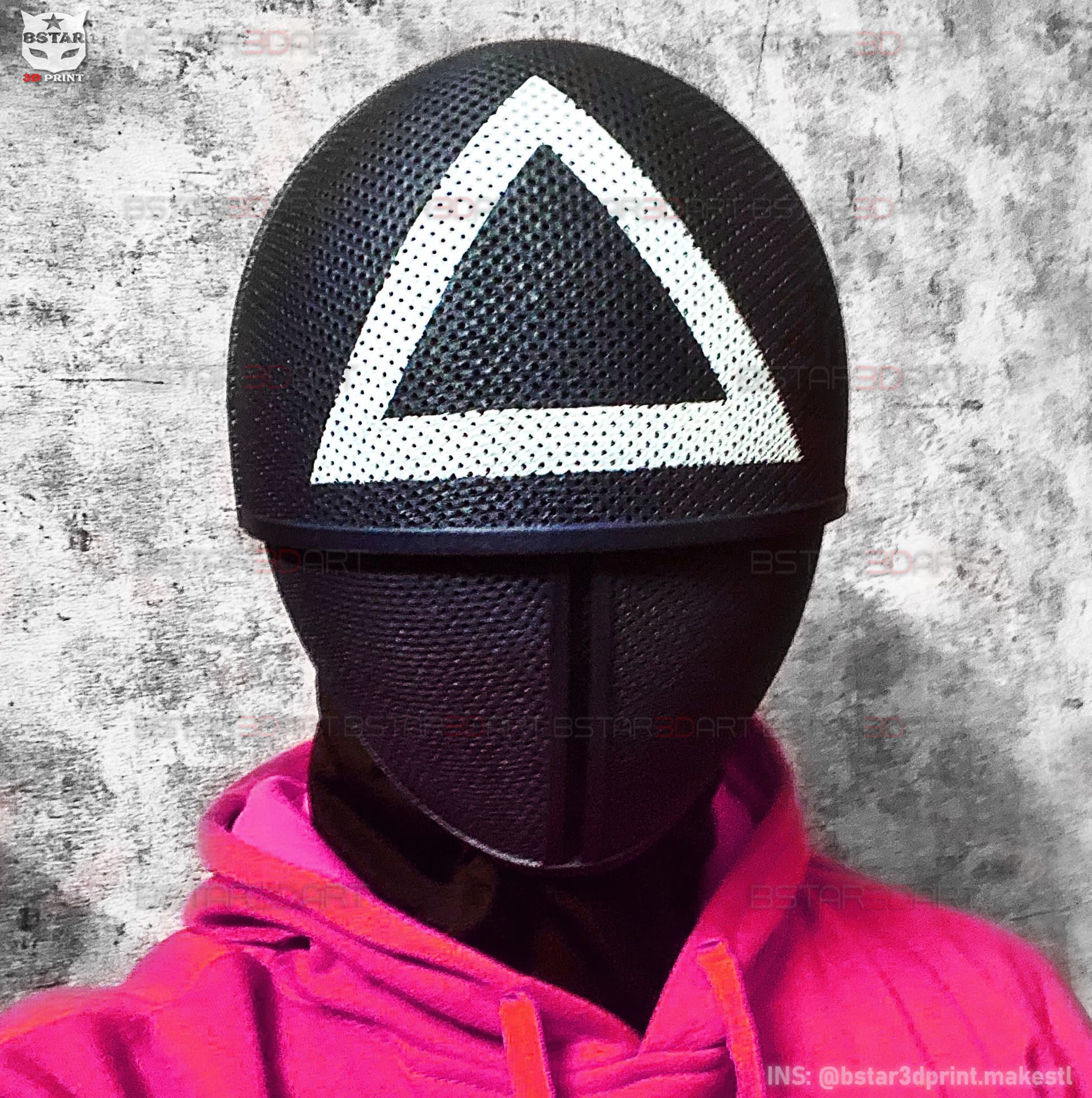 Squid Game Mask - Soldier Mask Foldable-Moveable - With Tutorial 3D print model_5