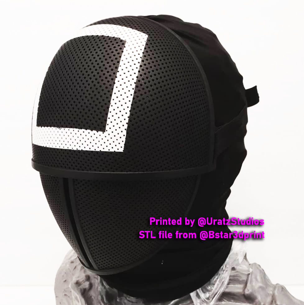 Squid Game Mask - Soldier Mask Foldable-Moveable - With Tutorial 3D print model_20