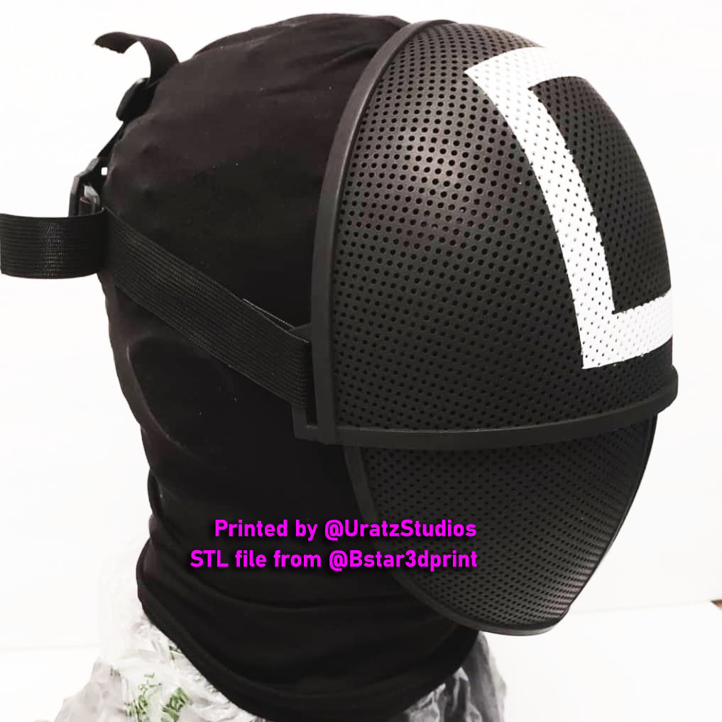 Squid Game Mask - Soldier Mask Foldable-Moveable - With Tutorial 3D print model_19