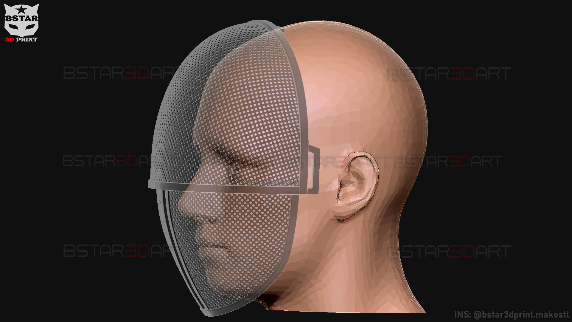 Squid Game Mask - Soldier Mask Foldable-Moveable - With Tutorial 3D print model_37