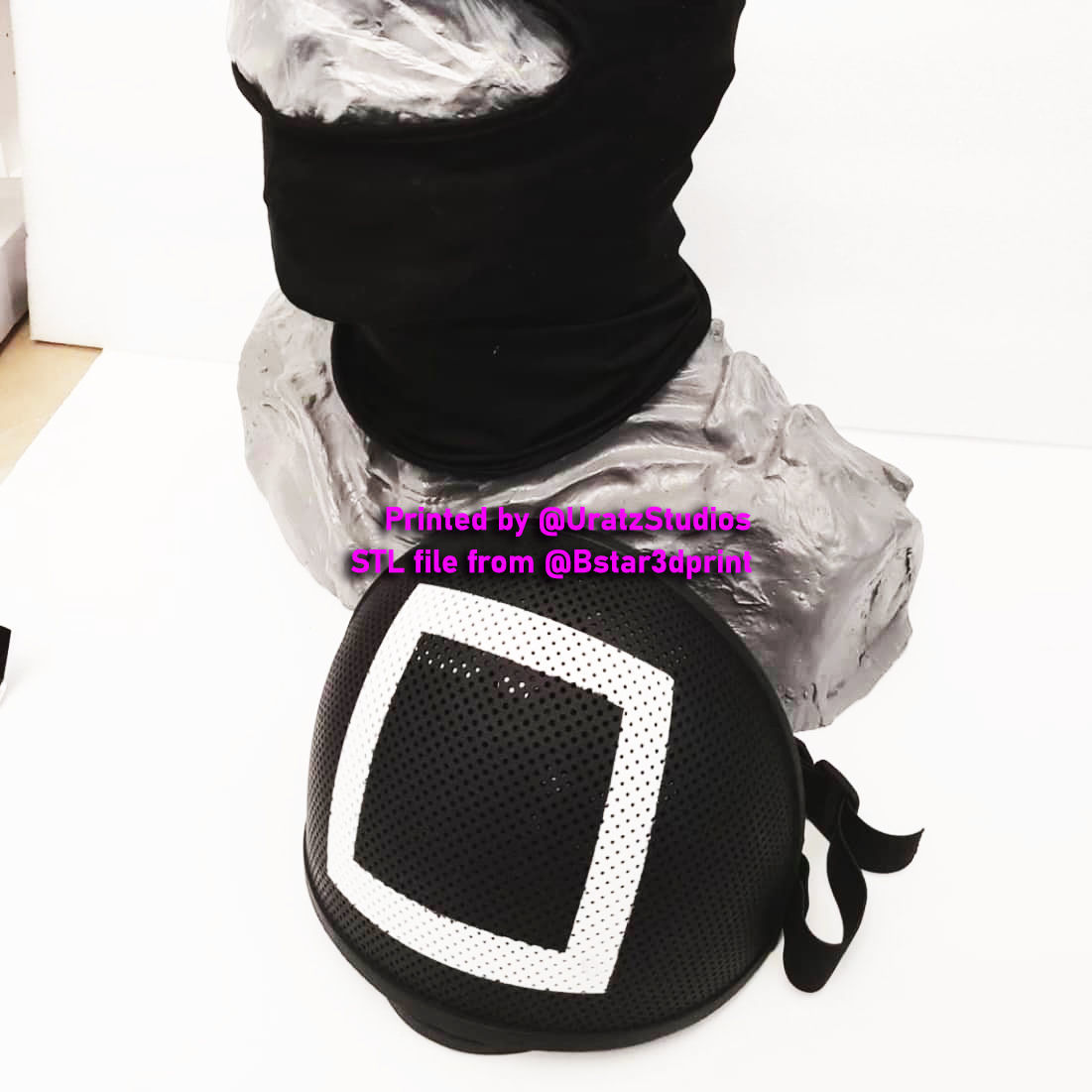 Squid Game Mask - Soldier Mask Foldable-Moveable - With Tutorial 3D print model_17