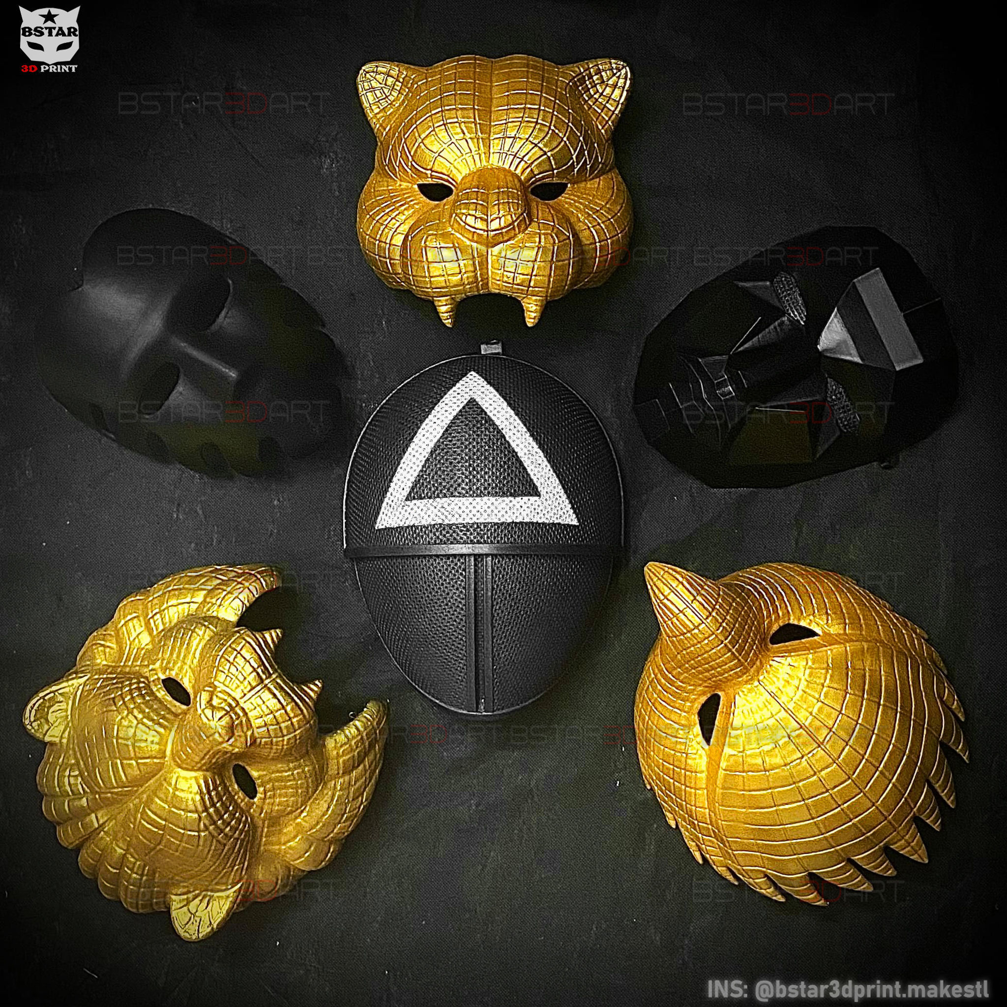 Squid Game Mask - Soldier Mask Foldable-Moveable - With Tutorial 3D print model_3