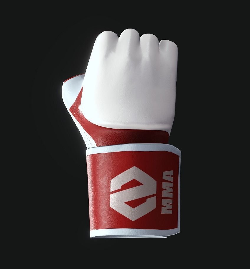 MMA Gloves-2 Low-poly 3D model_2