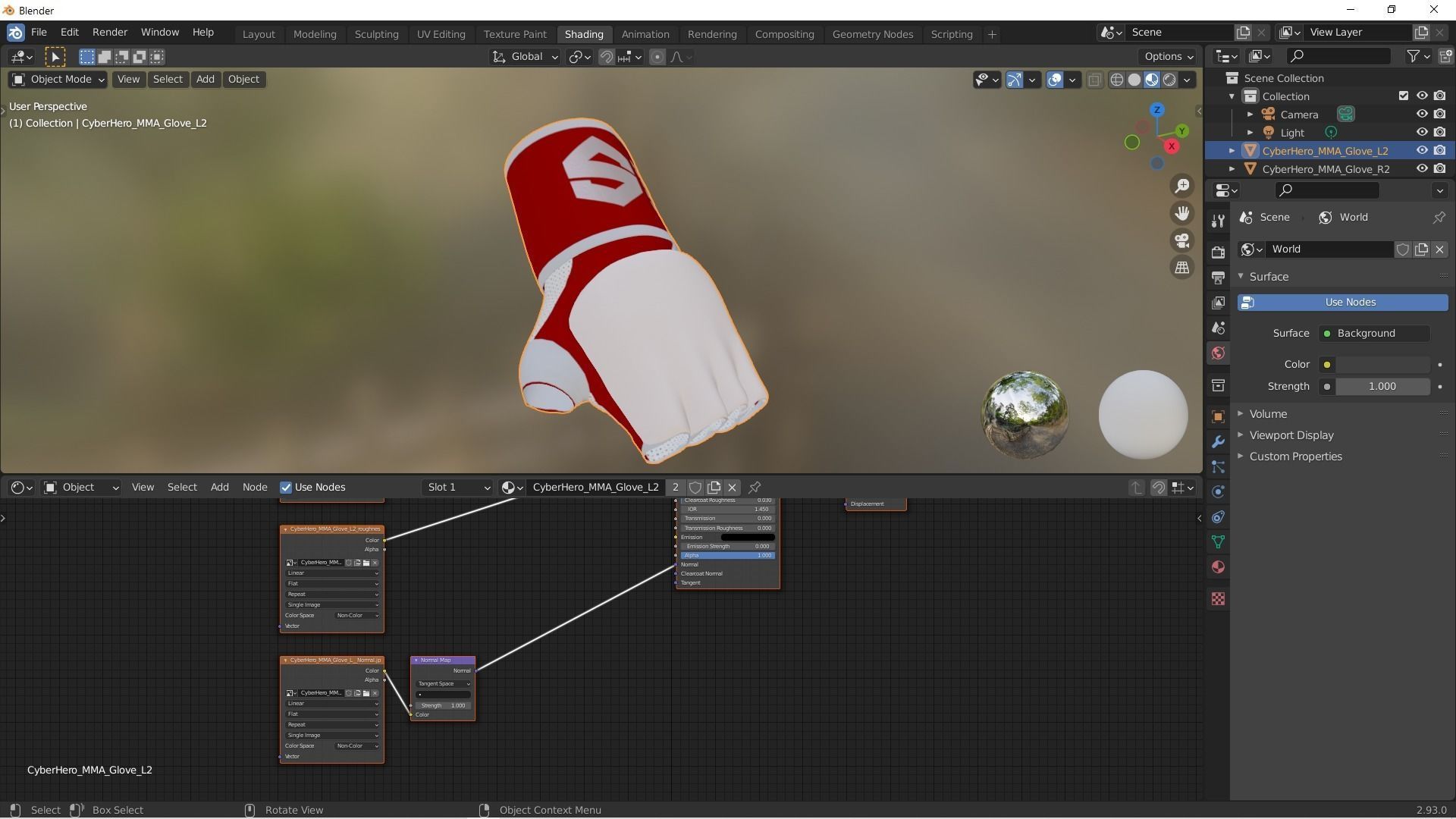 MMA Gloves-2 Low-poly 3D model_8