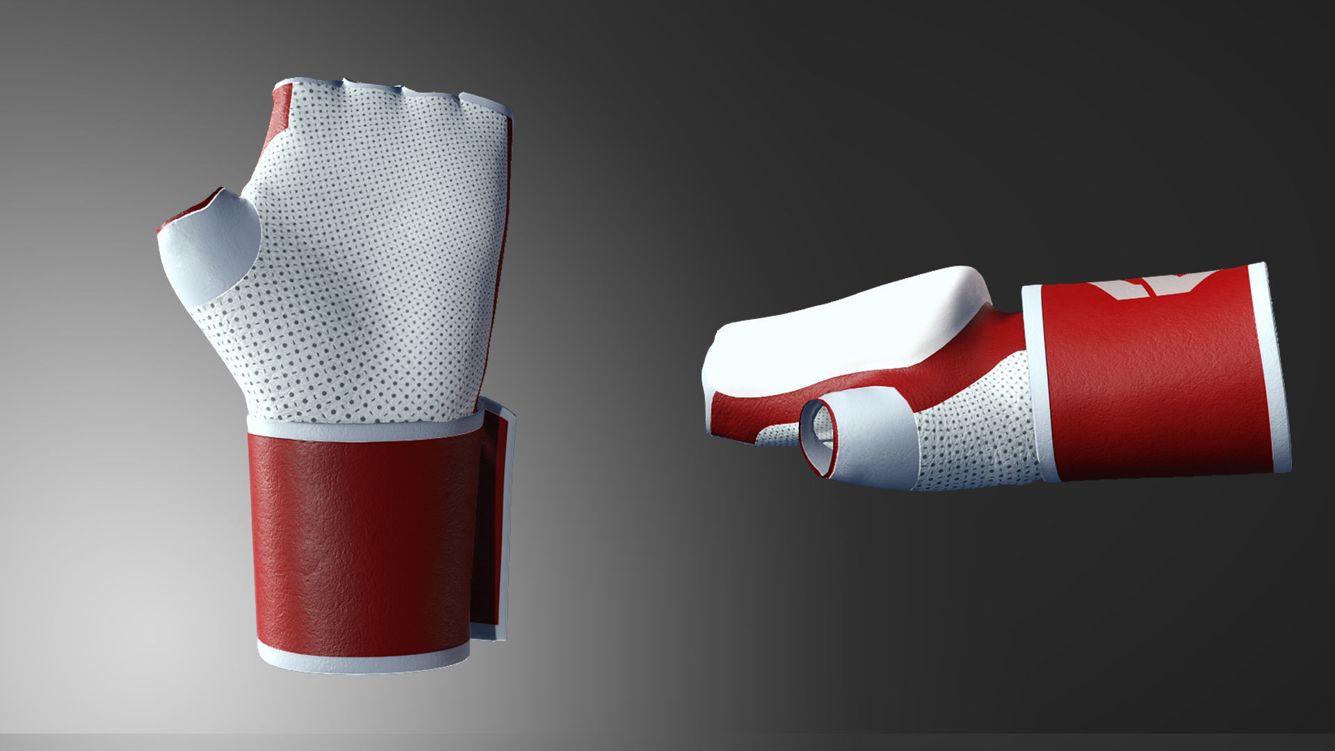 MMA Gloves-2 Low-poly 3D model_4