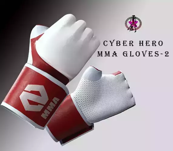 MMA Gloves-2 Low-poly 3D model