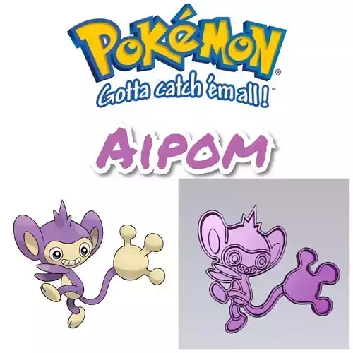 Amazing Pokemon Aipom Cookie Cutter Stamp Cake Decorating  3D model